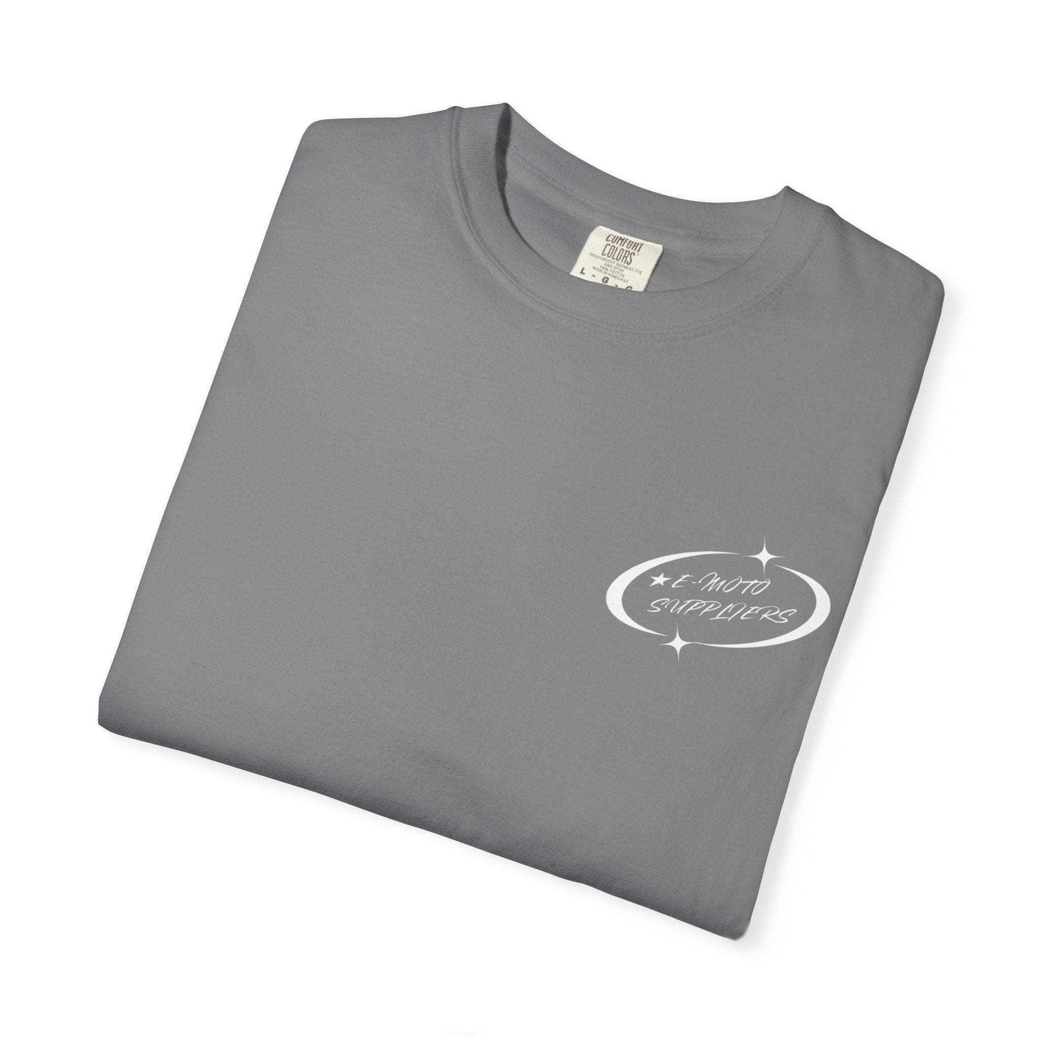 E-Moto Suppliers logo T-Shirt | Front Wheel Up graphic