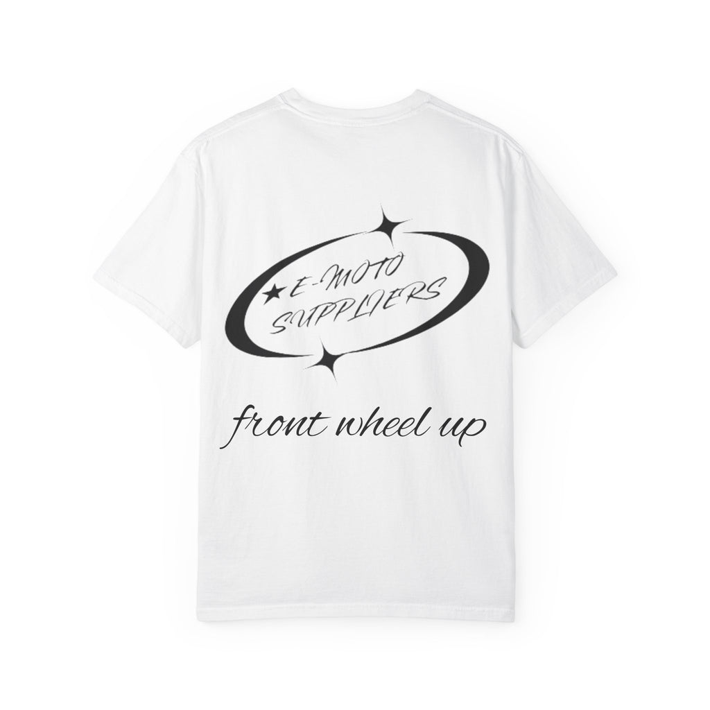 E-Moto Suppliers logo T-Shirt | Front Wheel Up graphic