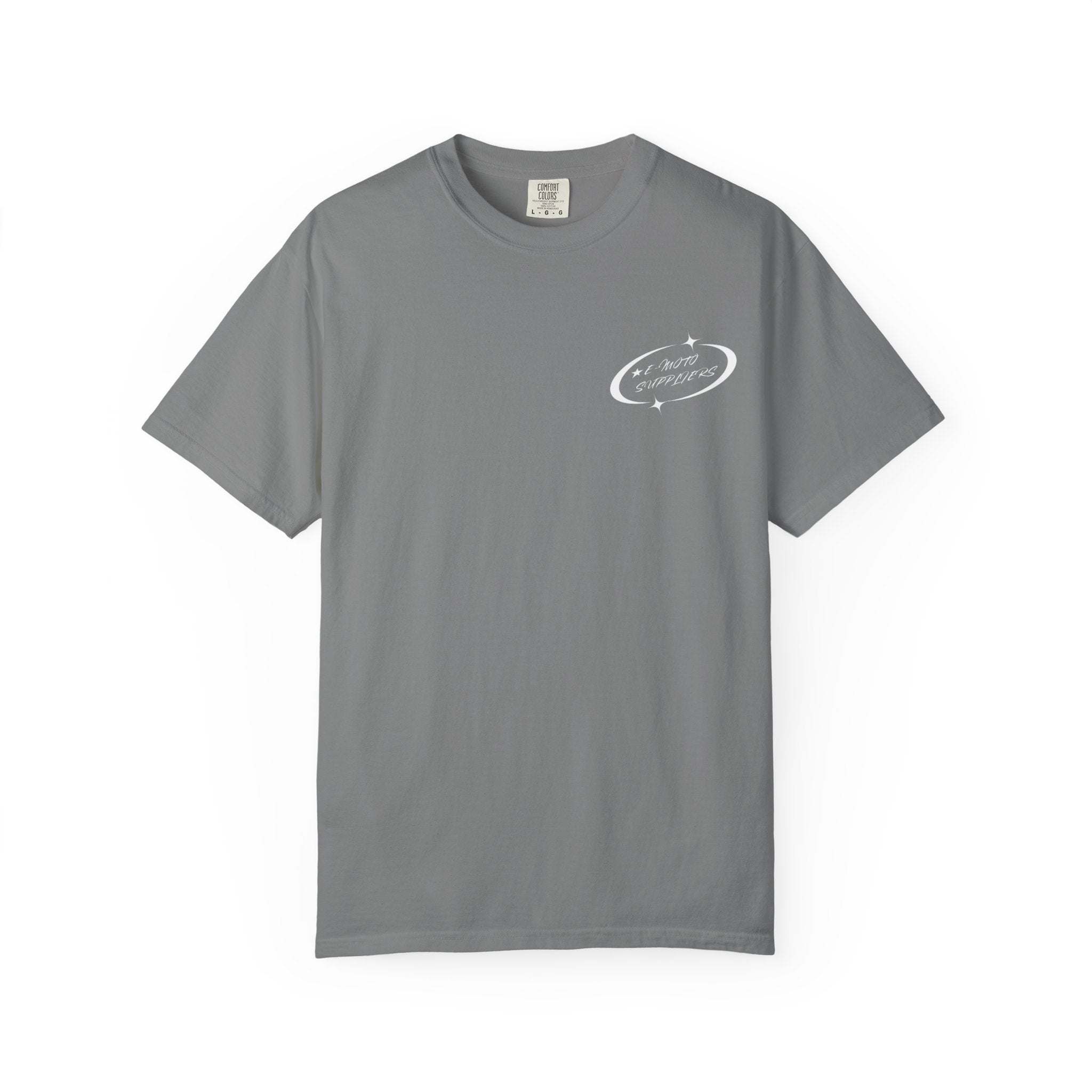 E-Moto Suppliers logo T-Shirt | Front Wheel Up graphic