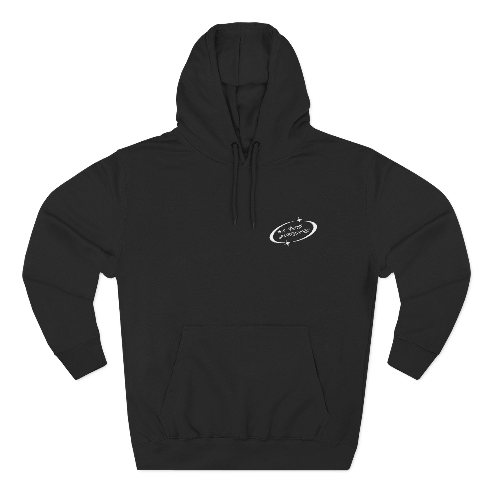 E-MOTO SUPPLIERS embroiderd hoodie in black