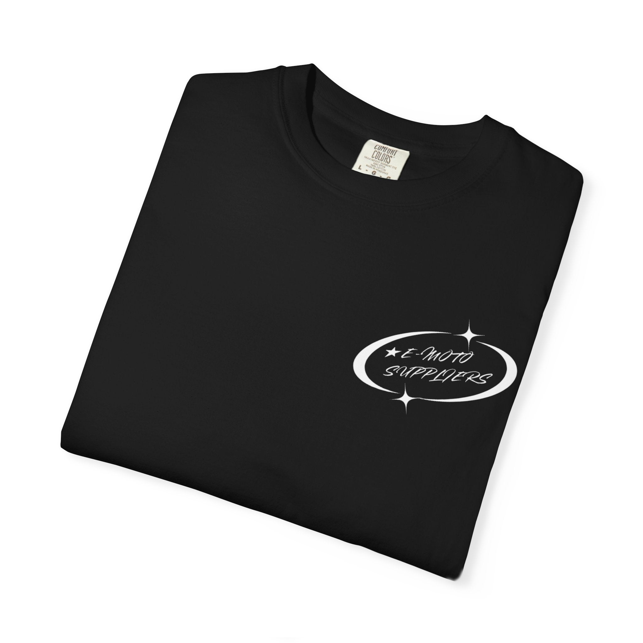 E-Moto Suppliers logo T-Shirt | Front Wheel Up graphic