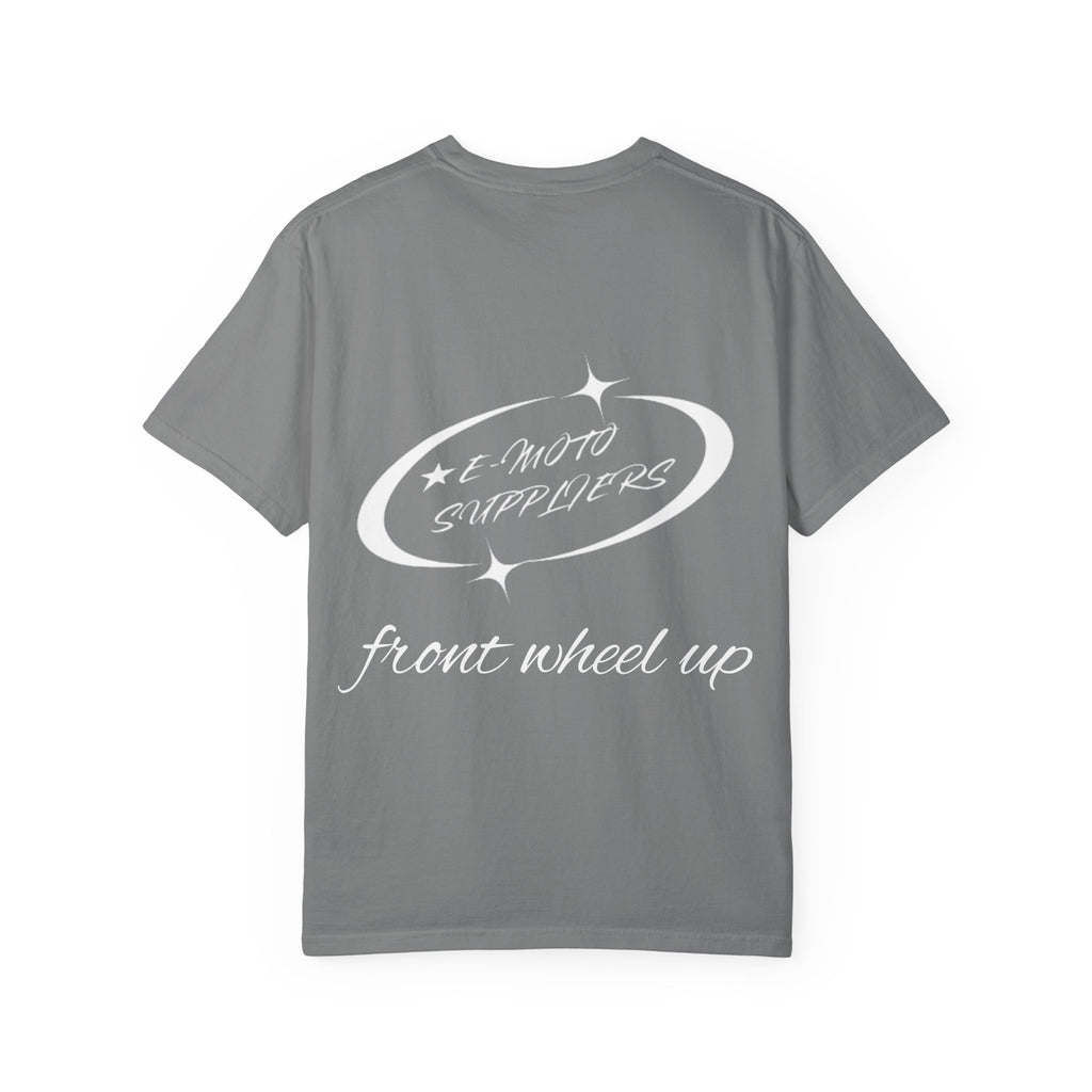 E-Moto Suppliers logo T-Shirt | Front Wheel Up graphic