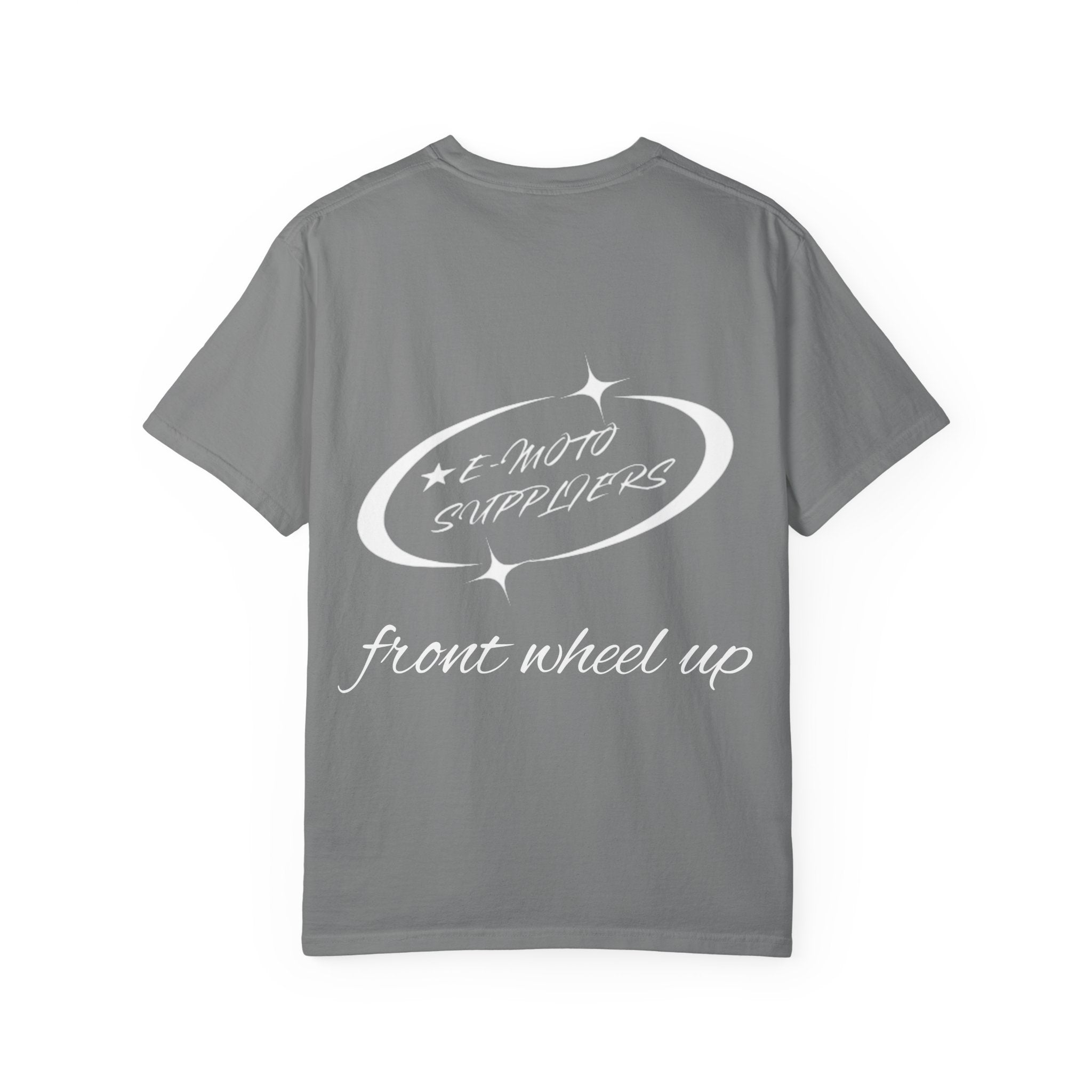 E-Moto Suppliers logo T-Shirt | Front Wheel Up graphic