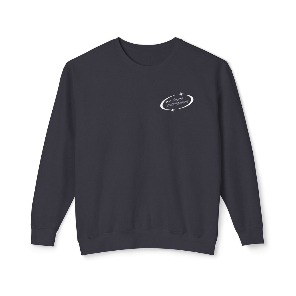 E-Biking Is Not a Crime Crewneck Sweatshirt | Minimal Planet Chest Logo