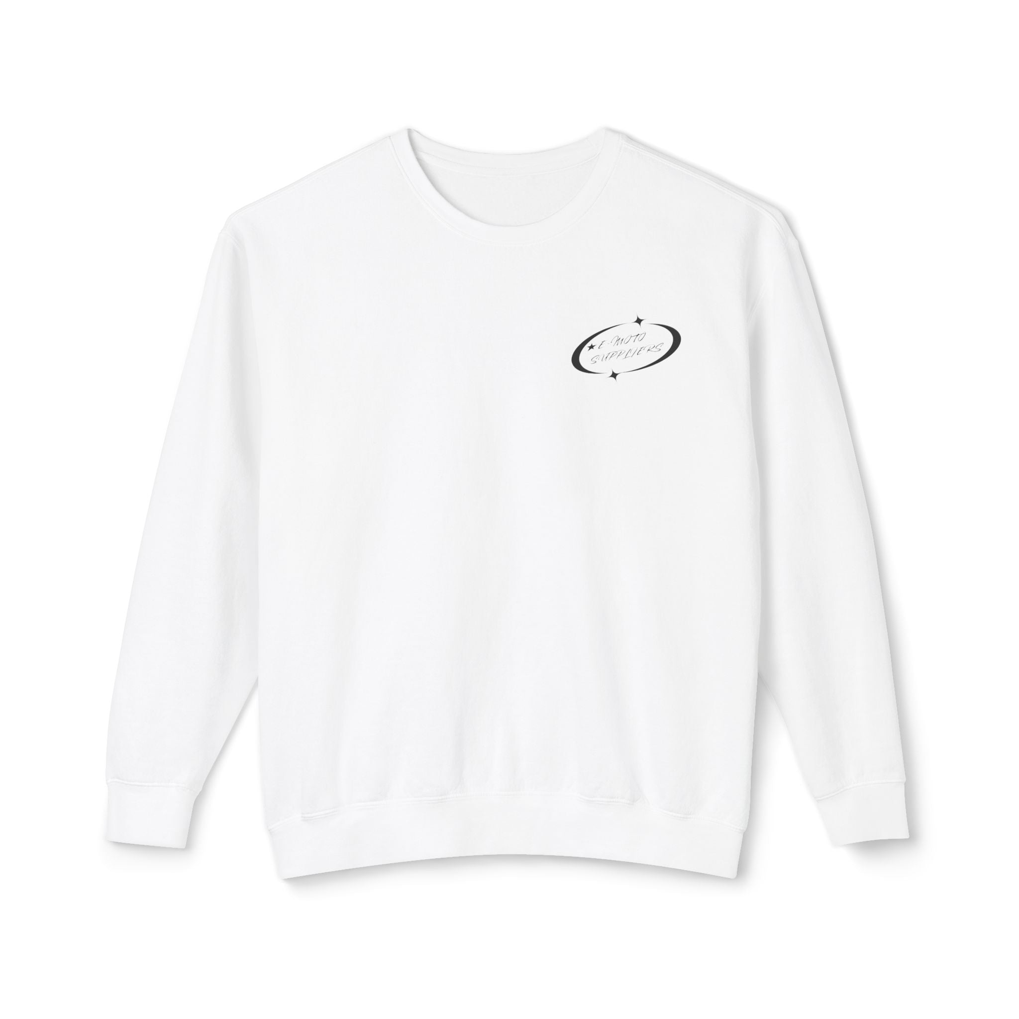 E-Biking Is Not a Crime Crewneck Sweatshirt | Minimal Planet Chest Logo