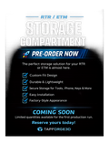 Pre order RTR/ETM storge compartment