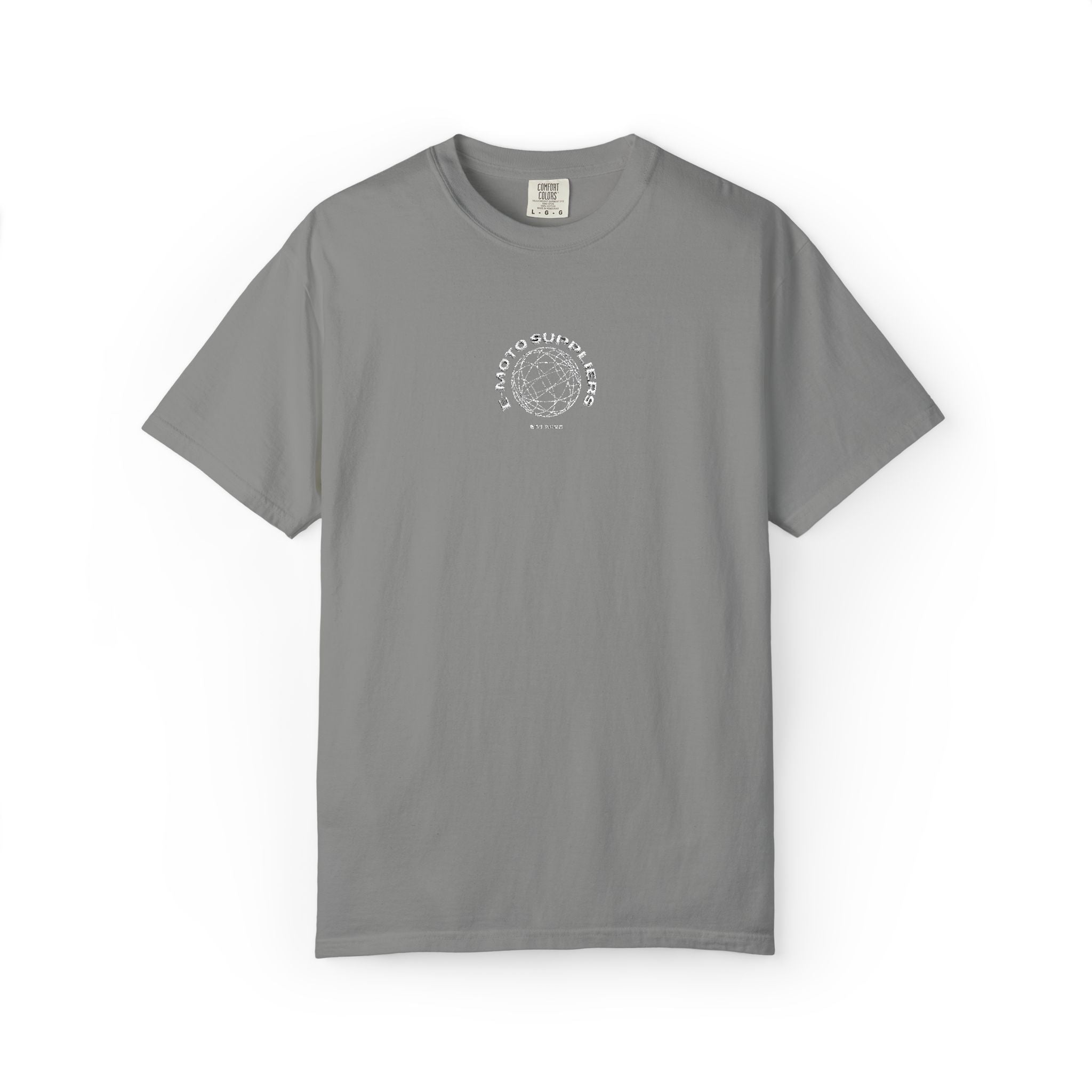 E-MOTO SUPPLIERS embroidered world logo shirt
