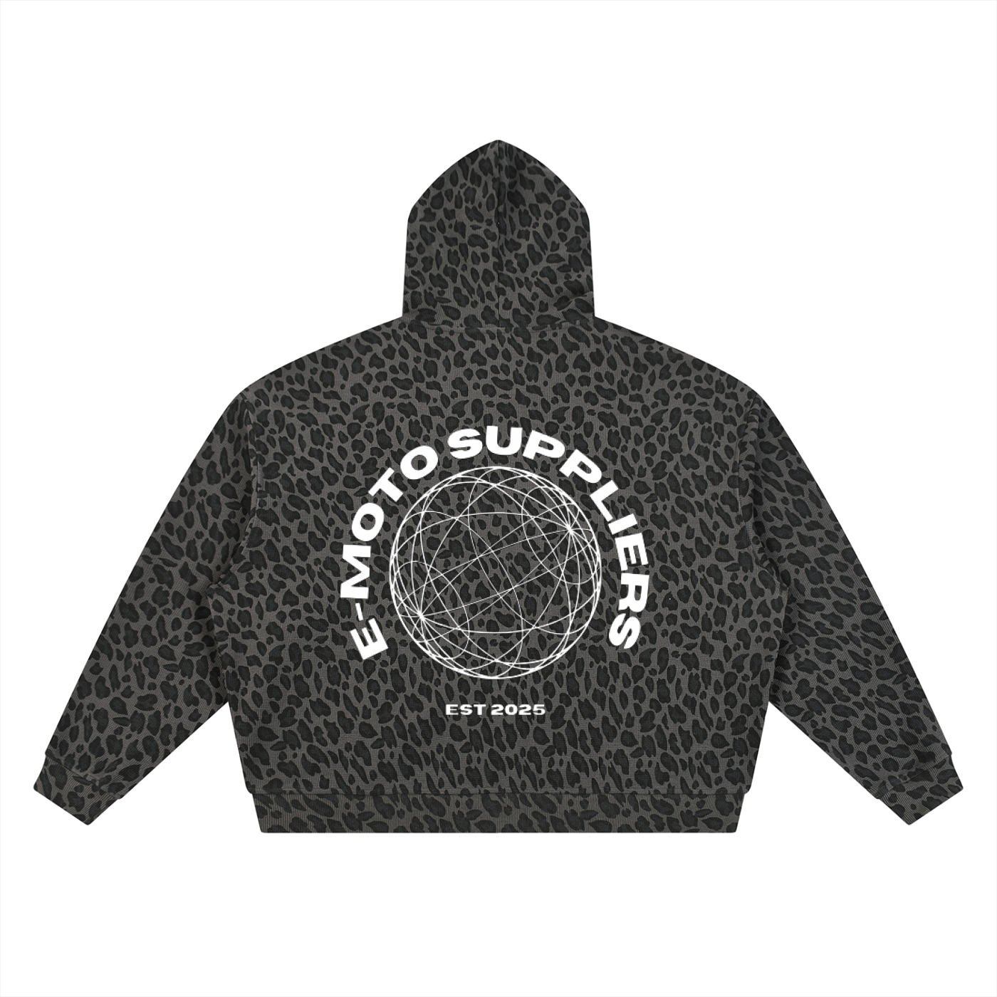 E-MOTO SUPPLIERS leopard print zip up